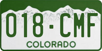 CO license plate 018CMF