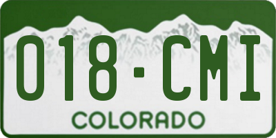 CO license plate 018CMI