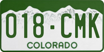 CO license plate 018CMK