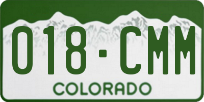 CO license plate 018CMM