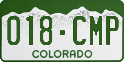 CO license plate 018CMP