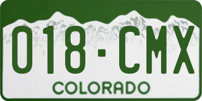 CO license plate 018CMX