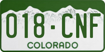 CO license plate 018CNF