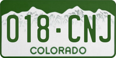 CO license plate 018CNJ