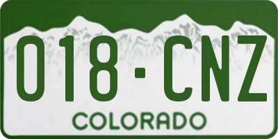 CO license plate 018CNZ