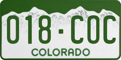 CO license plate 018COC