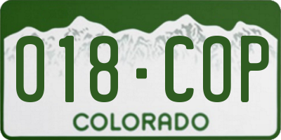 CO license plate 018COP