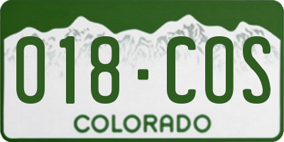 CO license plate 018COS
