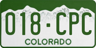 CO license plate 018CPC