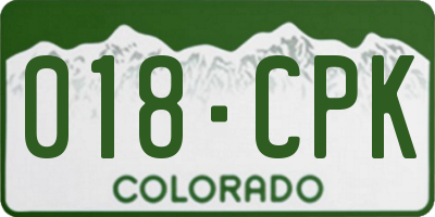 CO license plate 018CPK
