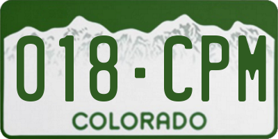 CO license plate 018CPM