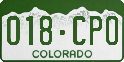 CO license plate 018CPO