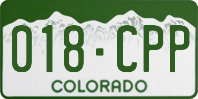 CO license plate 018CPP