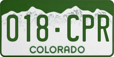 CO license plate 018CPR