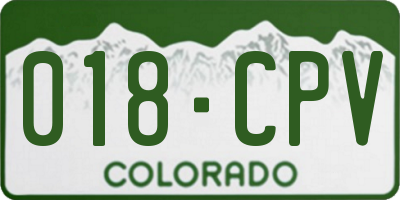CO license plate 018CPV