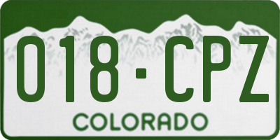 CO license plate 018CPZ