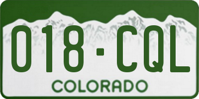 CO license plate 018CQL