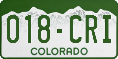 CO license plate 018CRI