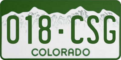 CO license plate 018CSG