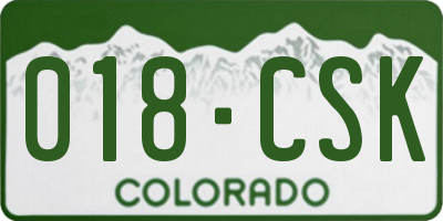 CO license plate 018CSK
