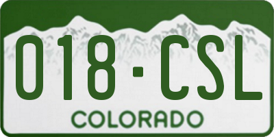 CO license plate 018CSL