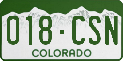 CO license plate 018CSN