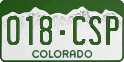 CO license plate 018CSP