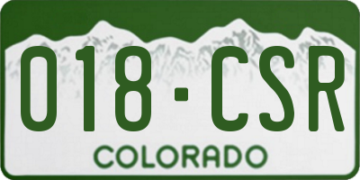 CO license plate 018CSR