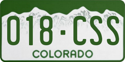 CO license plate 018CSS