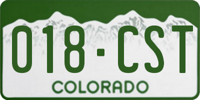 CO license plate 018CST