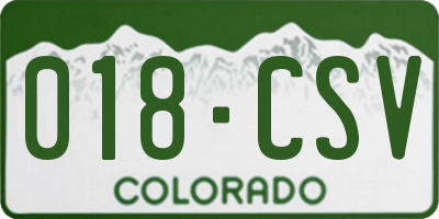 CO license plate 018CSV