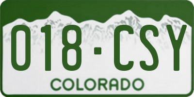 CO license plate 018CSY