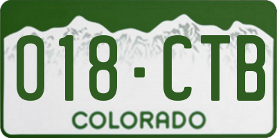 CO license plate 018CTB