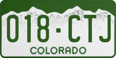 CO license plate 018CTJ