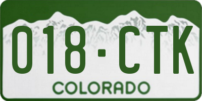 CO license plate 018CTK