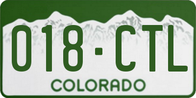 CO license plate 018CTL