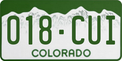 CO license plate 018CUI