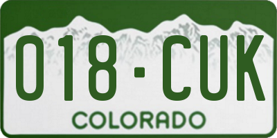 CO license plate 018CUK