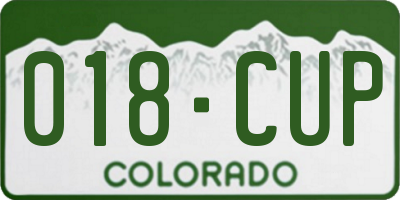 CO license plate 018CUP