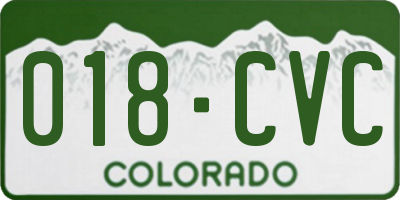 CO license plate 018CVC