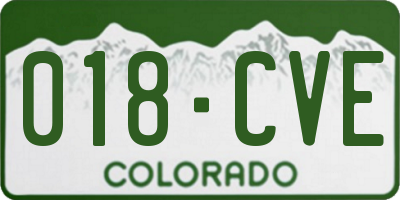 CO license plate 018CVE