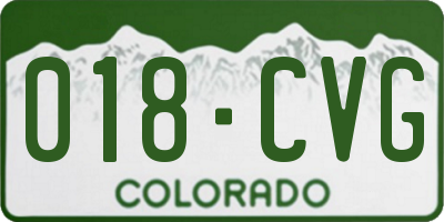 CO license plate 018CVG