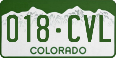 CO license plate 018CVL