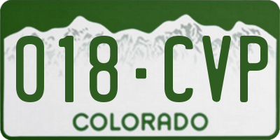 CO license plate 018CVP