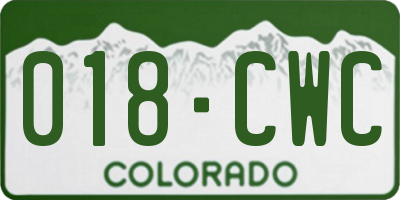 CO license plate 018CWC