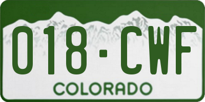 CO license plate 018CWF