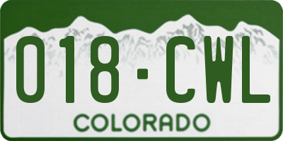 CO license plate 018CWL