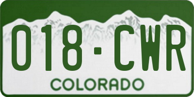 CO license plate 018CWR