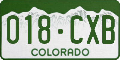 CO license plate 018CXB