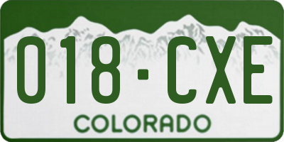 CO license plate 018CXE
